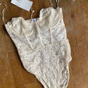 Zara strapless lace bodysuit